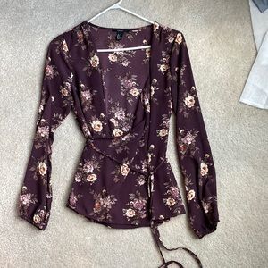 Long sleeve cross tie shirt